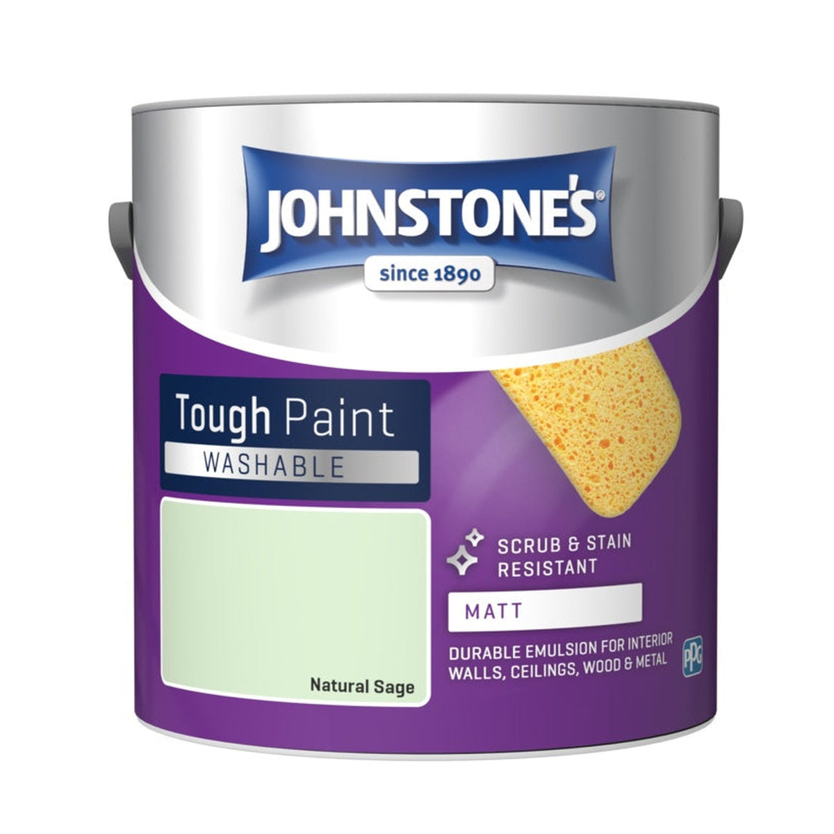 Johnstone's Washable Matt 2.5L tin in Natural Sage