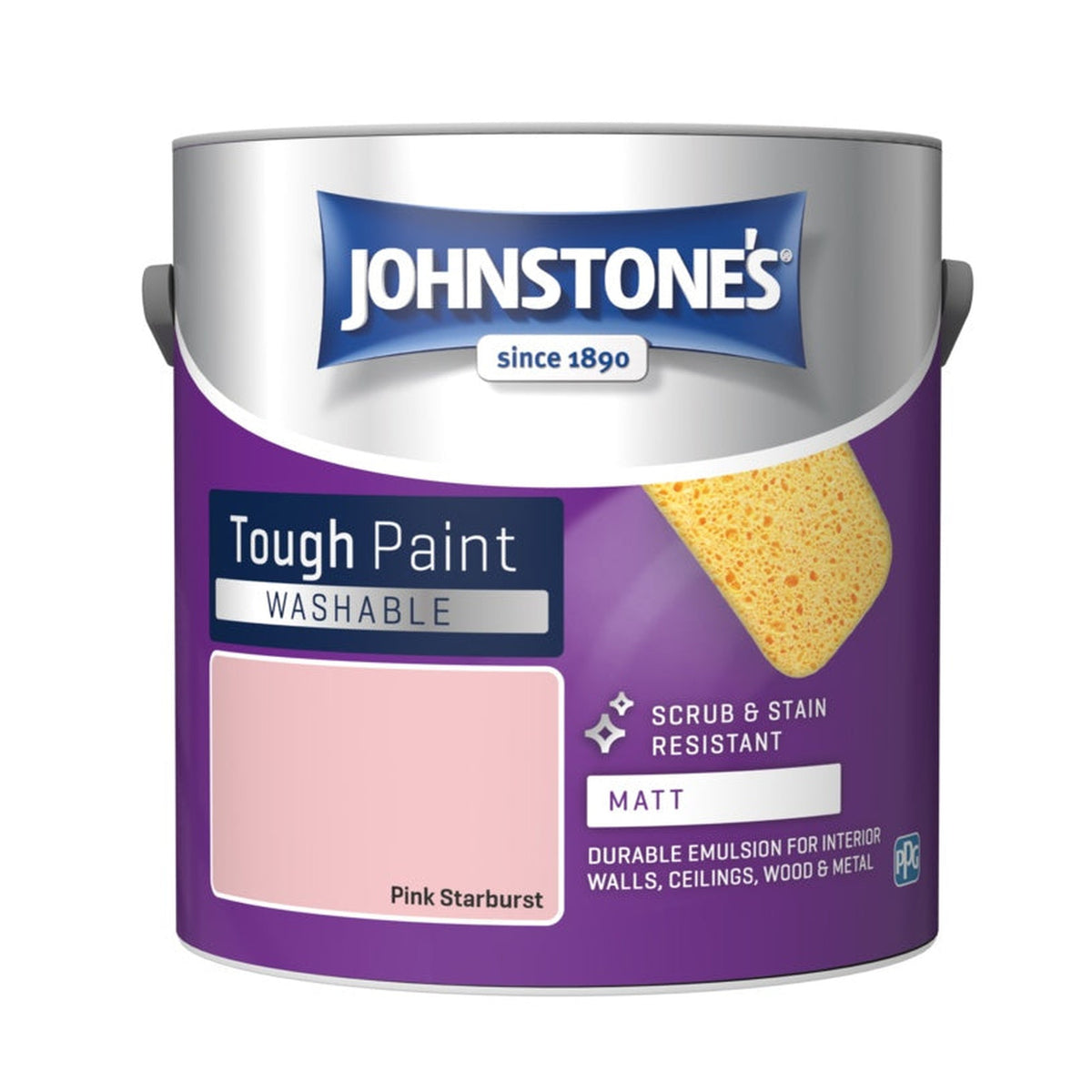 Johnstone's Washable Matt 2.5L tin in Pink Starburst