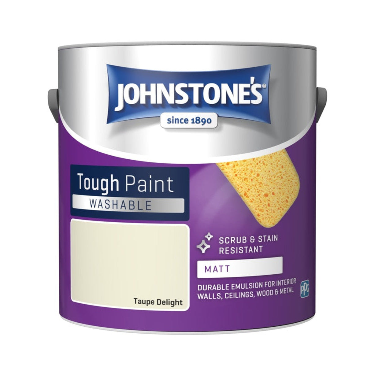 Johnstone's Washable Matt 2.5L tin in Taupe Delight