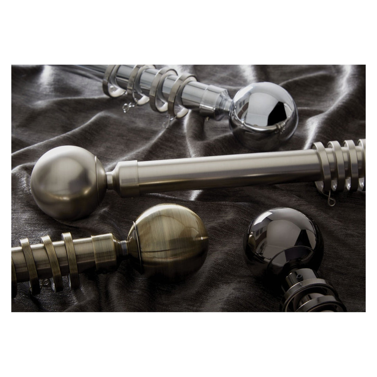 Jones Interiors Cosmos matt black 28mm curtain pole kit 150cm, view 3