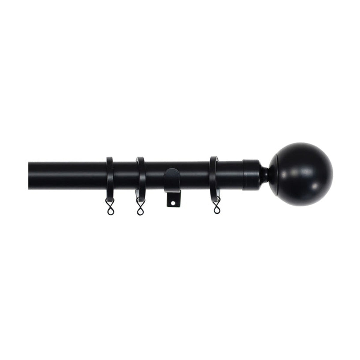 Jones Interiors Cosmos 28mm matt black metal curtain pole kit, 300cm