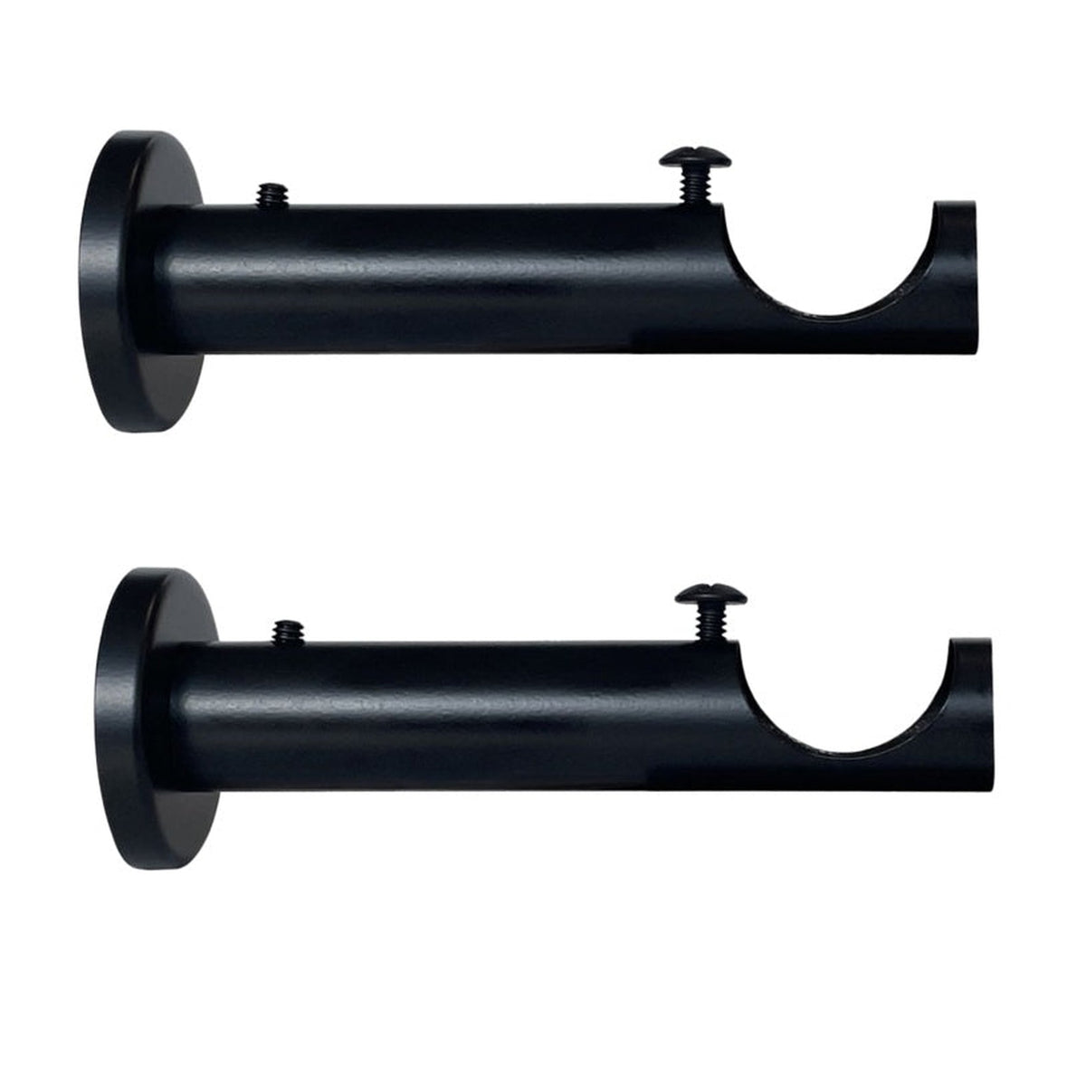 Jones Interiors Cosmos black barrel curtain pole brackets