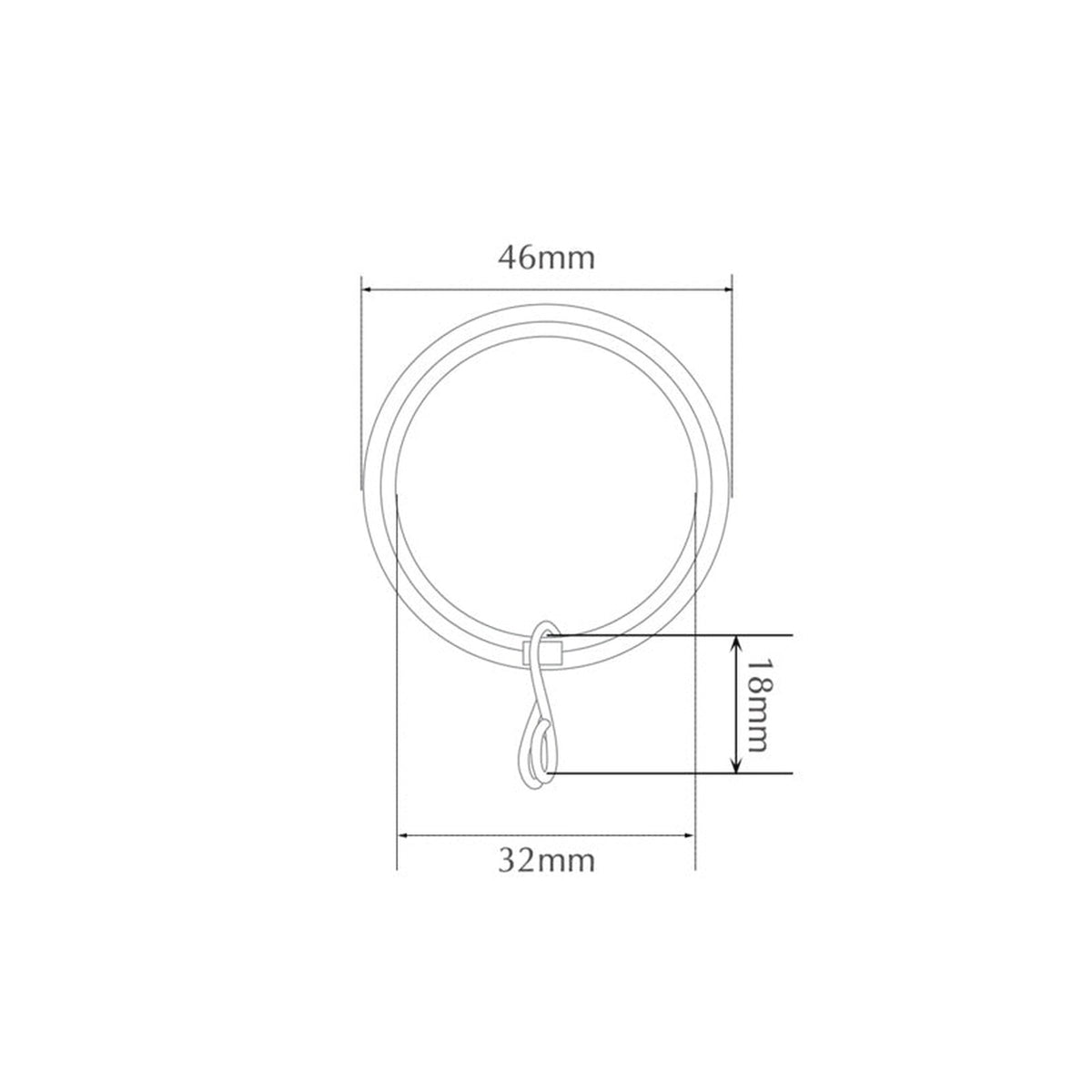Jones Interiors Cosmos antique brass curtain rings, pack of 6, view 2