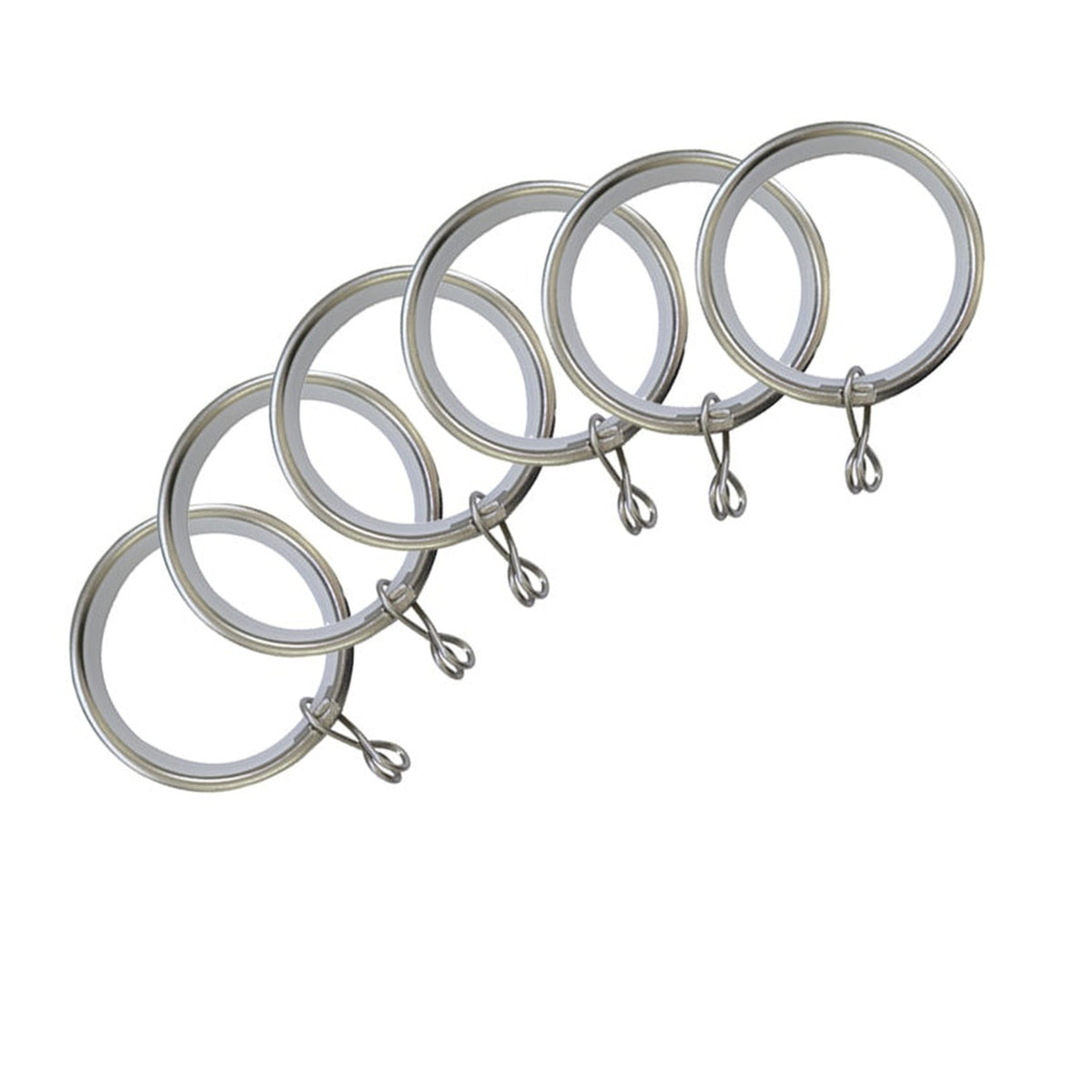 Jones Interiors Cosmos matt nickel curtain rings, pack of 6