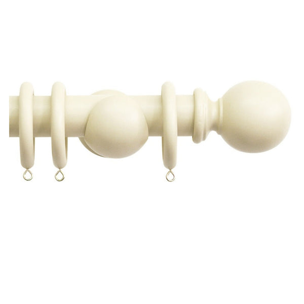 Jones Interiors Shore 35mm wood curtain pole kit in Ghost 150cm