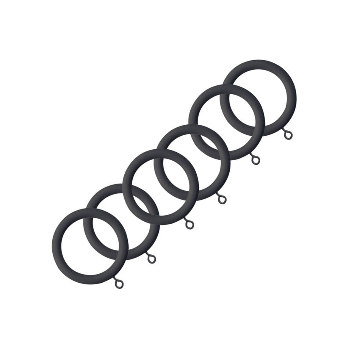 Jones Interiors Shore charcoal curtain rings, pack of 6