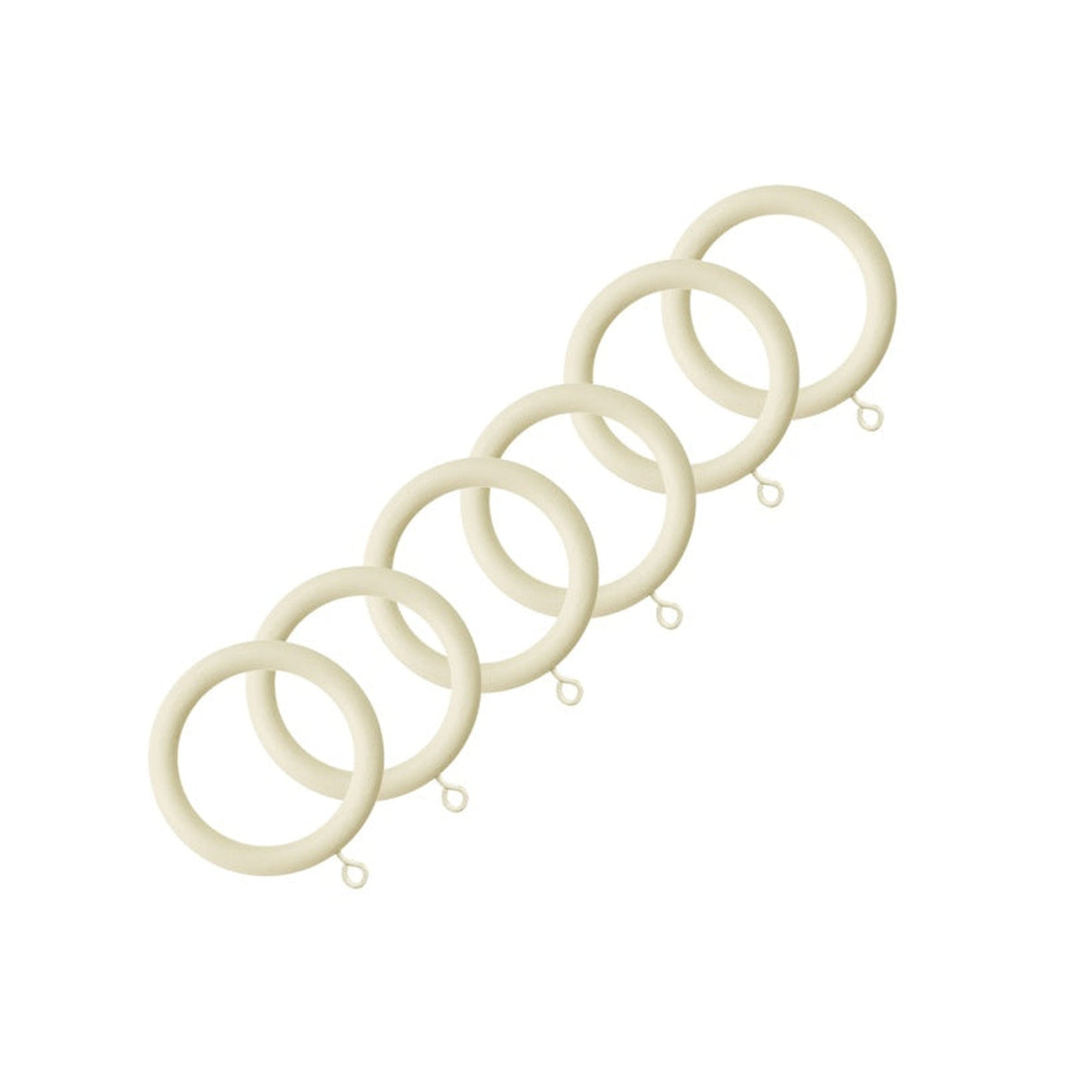 Jones Interiors Shore wood curtain rings in Ghost, pack of 6