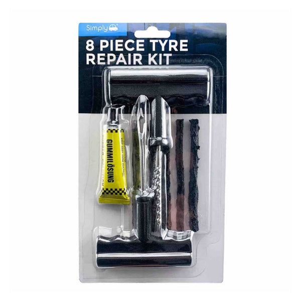 JRP 8 piece tyre repair kit with T-handle and plugs