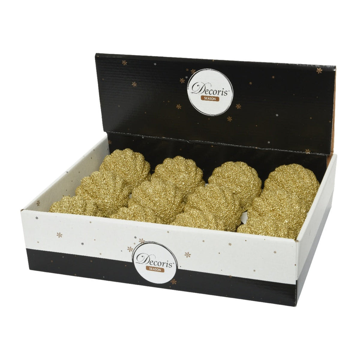 Kaemingk light gold foam glitter bauble 8cm, view 2