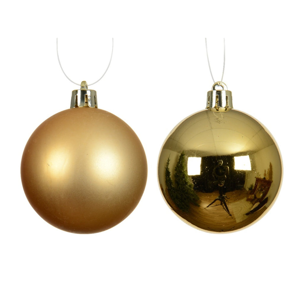 Kaemingk pack of six assorted 8cm gold baubles, view 2
