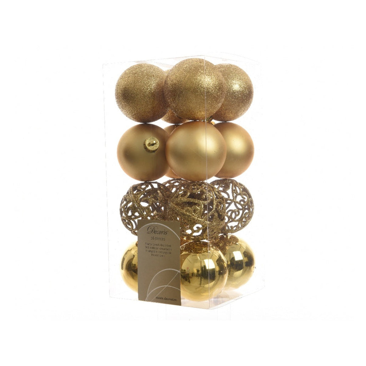 Kaemingk shatterproof light gold baubles 6cm pack of 16