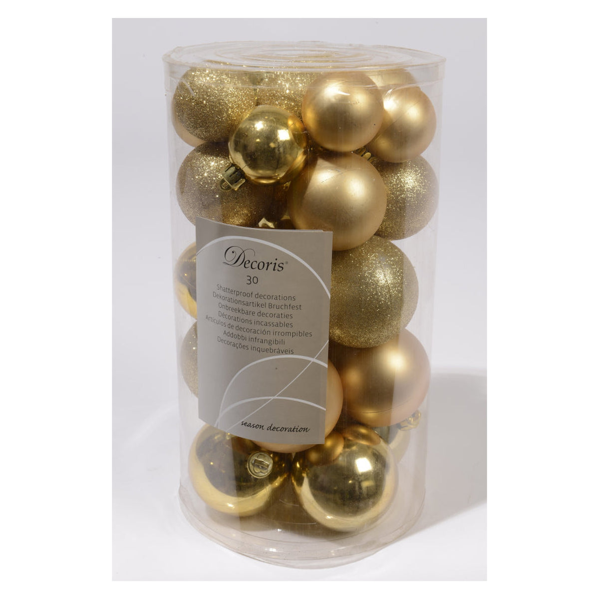 Kaemingk pack of 30 light gold shatterproof baubles