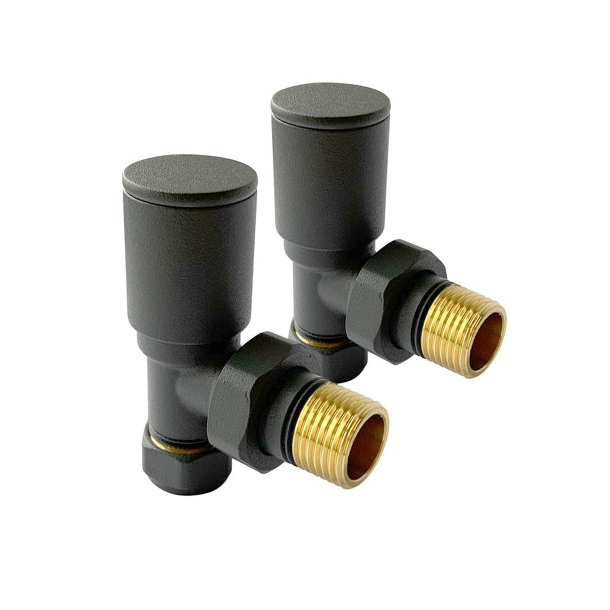 Kartell anthracite 15mm angled radiator valve, view 2