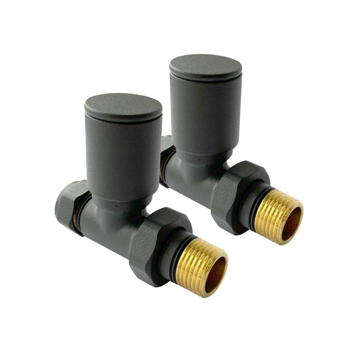 Kartell anthracite 15mm straight radiator valve, view 2