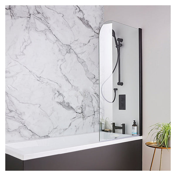 Kartell Nero round 780mm 6mm glass bath screen