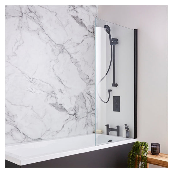 Kartell Nero square 780mm bath screen