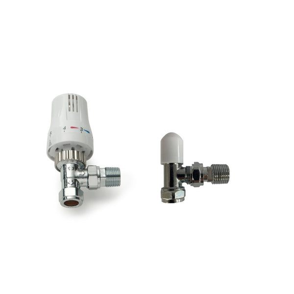 Kartell Style angled TRV and lockshield twin pack
