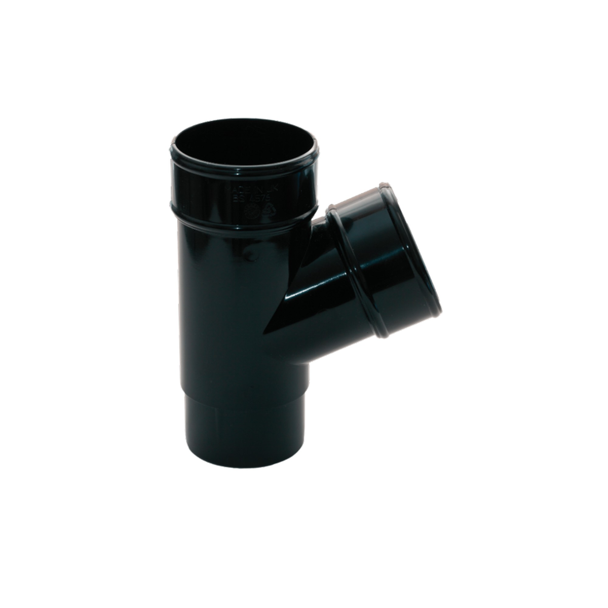 Kayflow 68mm black round 112.5 degree rainwater branch