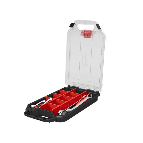 Keter Stack N Roll half organiser with clear lid and dividers