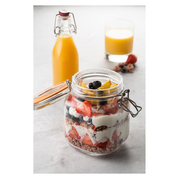 Kilner square clip top glass jar 1 litre