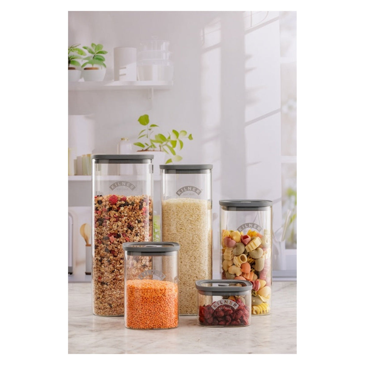 Kilner Fresh Storage square glass jar 1L, view 2