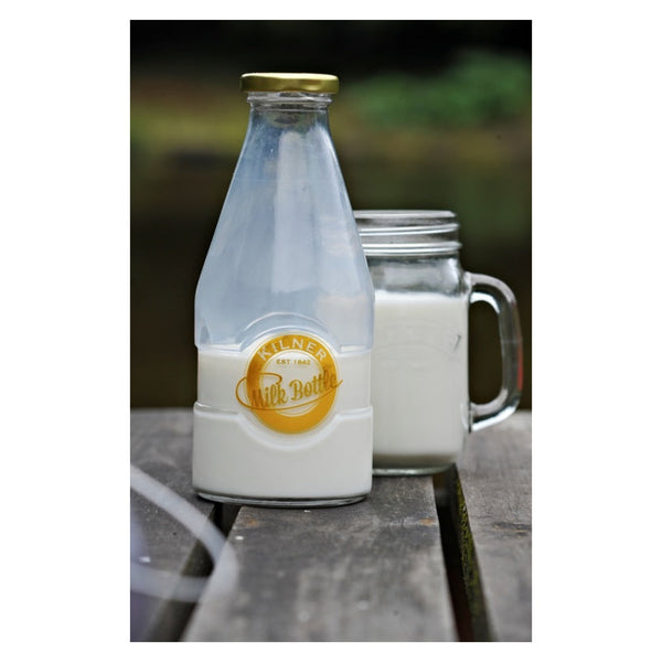 Kilner 568ml glass milk bottle with twist top lid