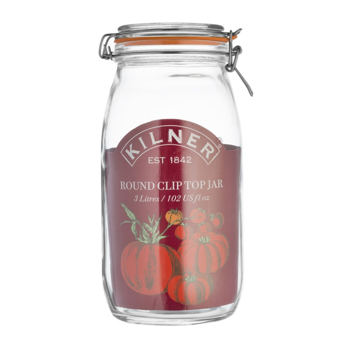 Kilner round clip top glass jar 3L, view 2