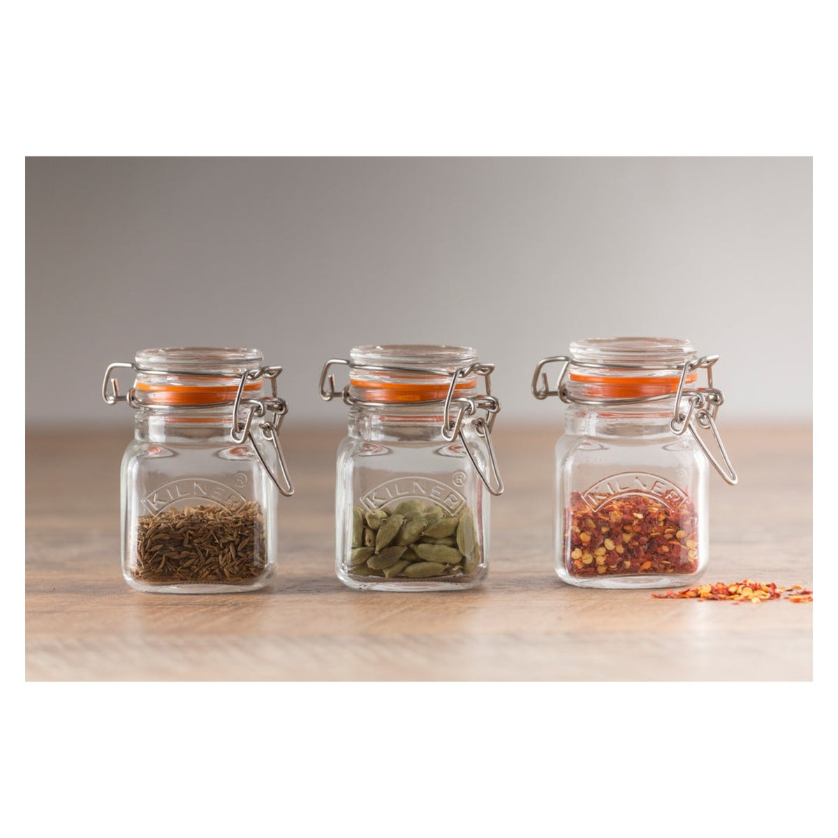 Kilner 70ml square clip top spice jar, view 2