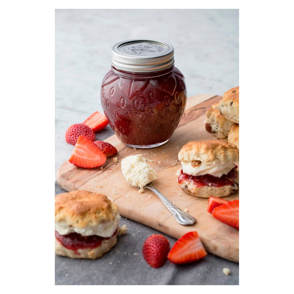 Box of six Kilner strawberry shaped preserve jars
