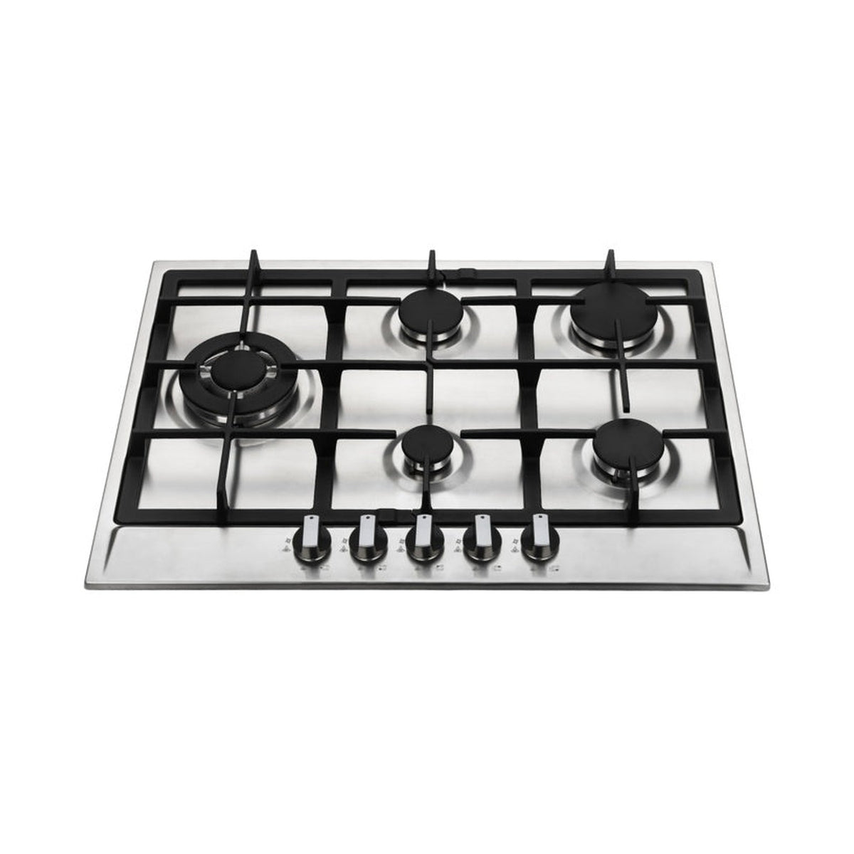 Kitchenplus 700mm 5 burner stainless steel gas hob