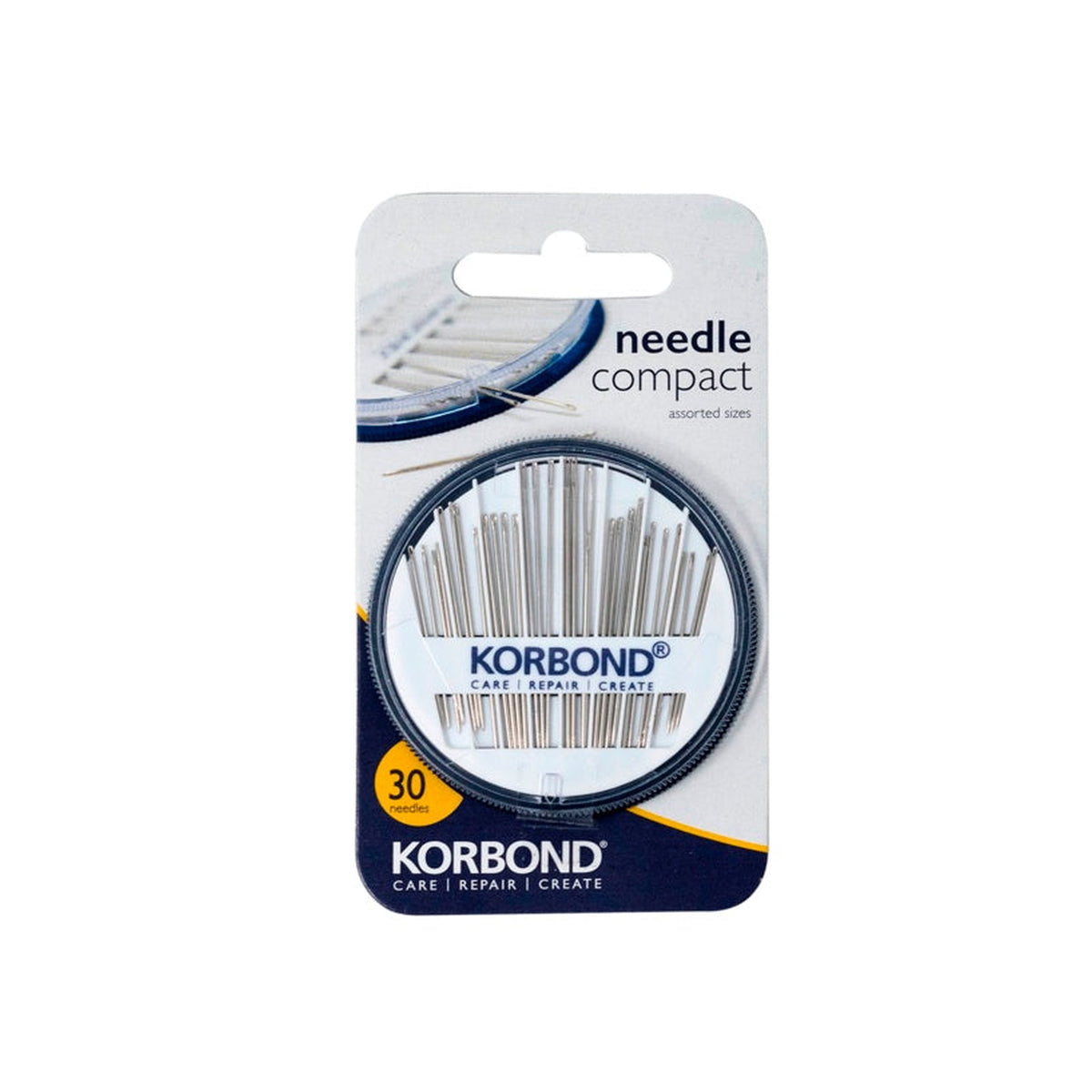 Korbond needle compact with 30 assorted needles