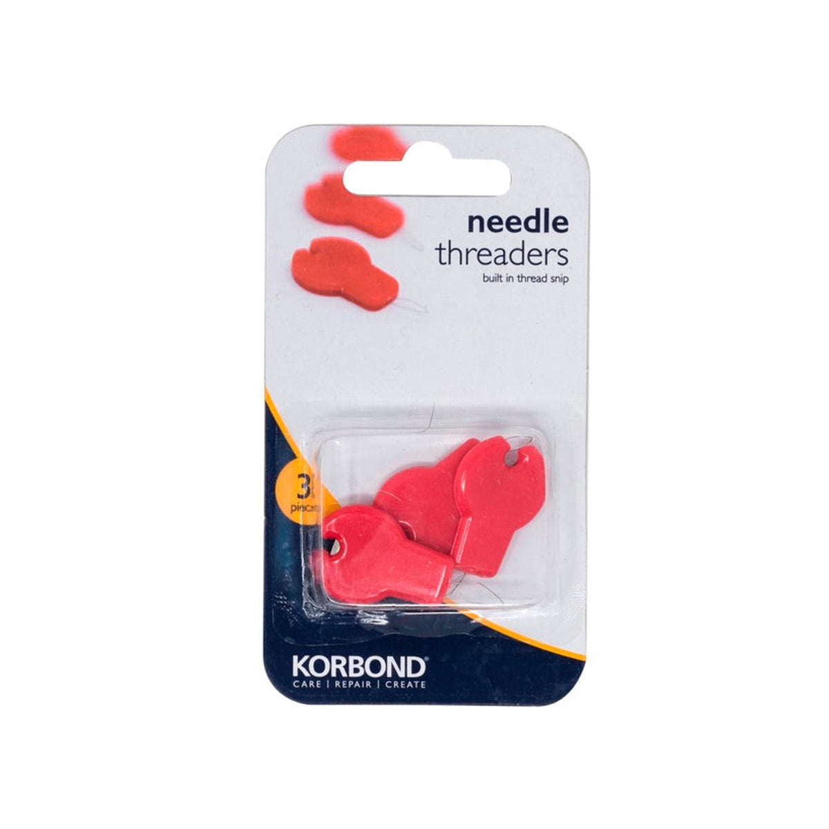 Korbond needle threaders and cutters, 3 piece