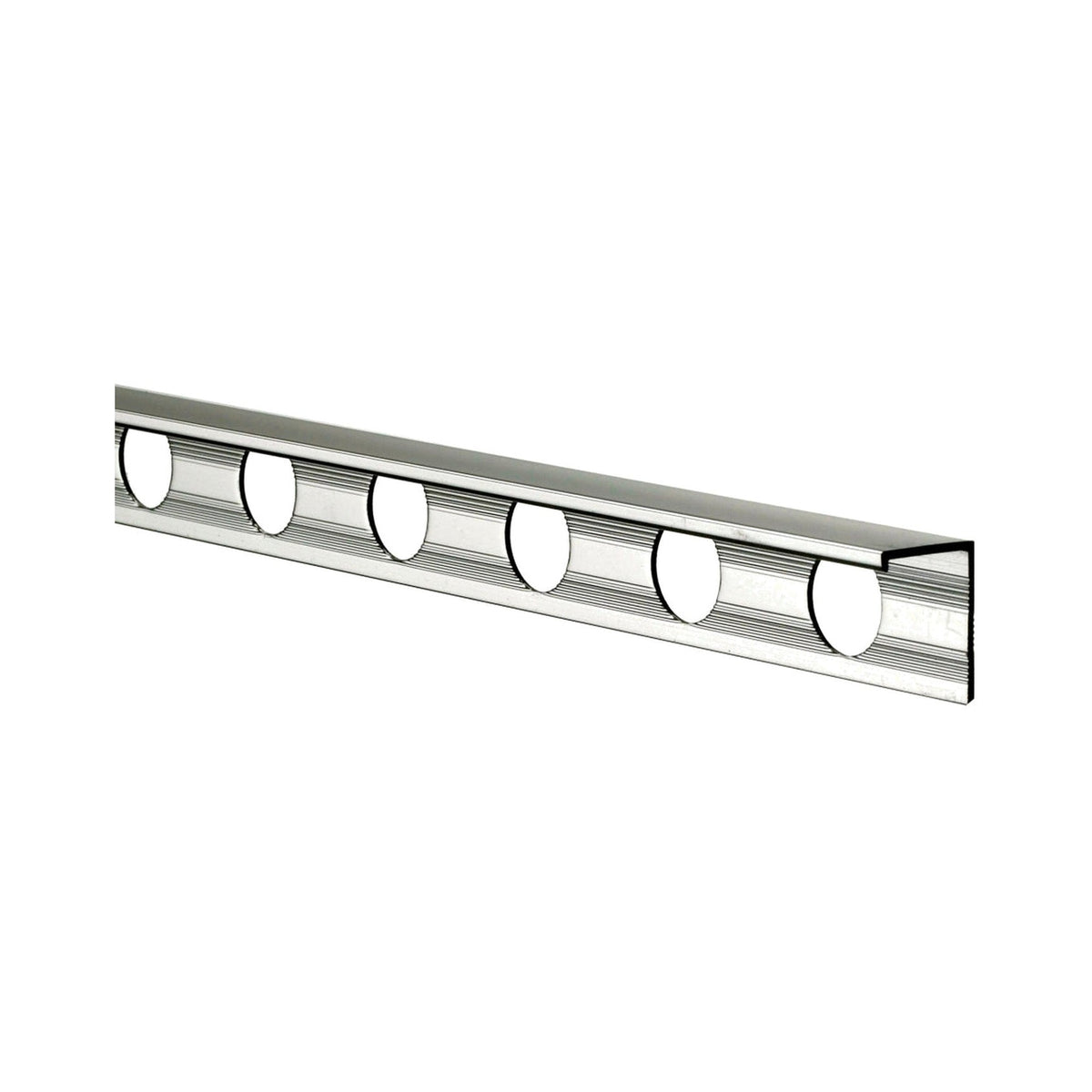 Tile Rite L-Shape Aluminium Tile Trim, Chrome, 12mm x 2.4m