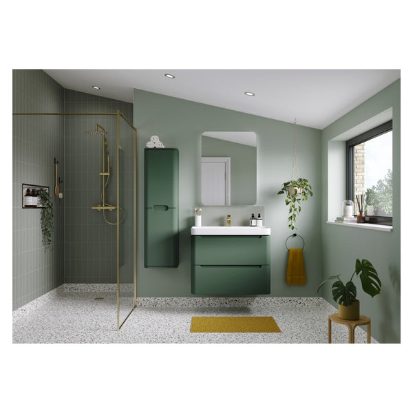 Lambra wall hung two drawer basin unit with tall wall unit
