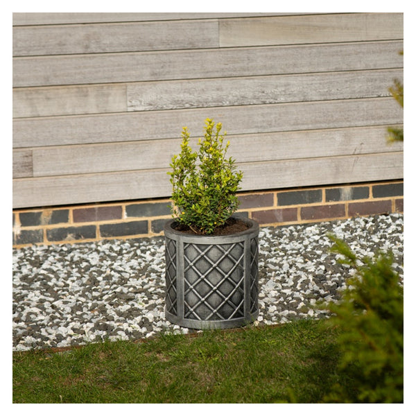 Lazio Pewter Large Round Planter - 43cm