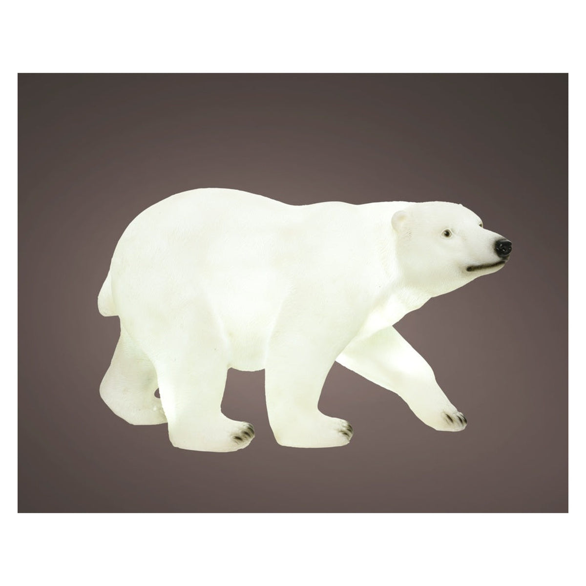 LED Bear Fibreglass Stand White - 44cm