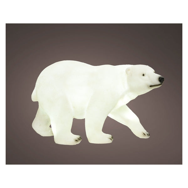 LED Bear Fibreglass Stand White - 44cm