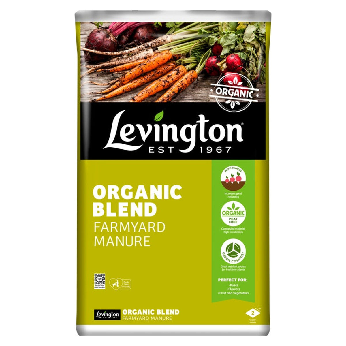 Levington Organic Peat Free Farm Manure 50L bag