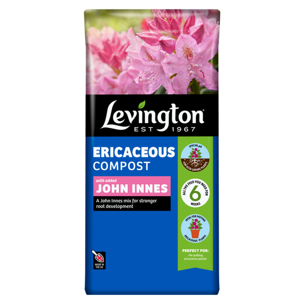 Levington peat free ericaceous compost with John Innes, 25L bag