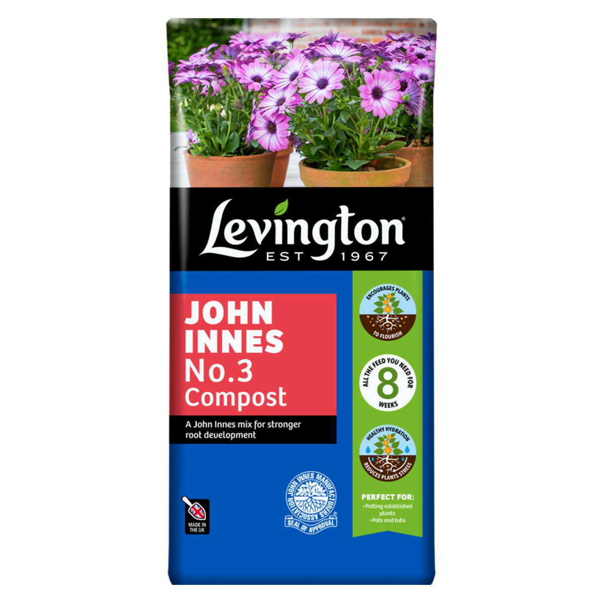Levington Peat Free John Innes No 3 compost 10L bag