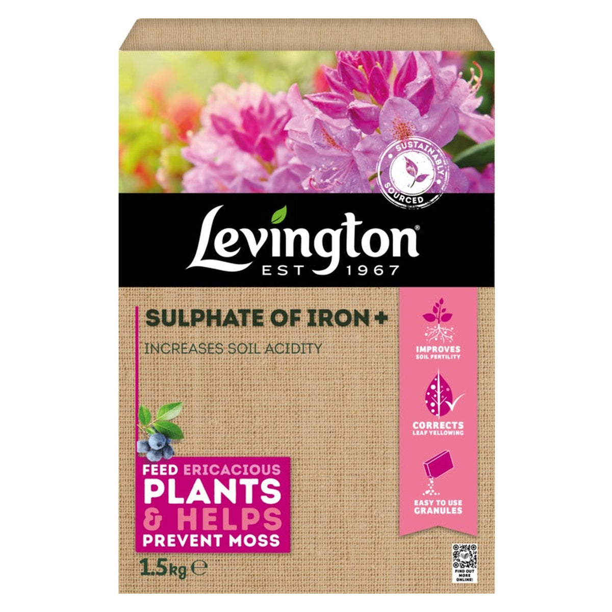 Levington Sulphate of Iron+ 1.5kg pack
