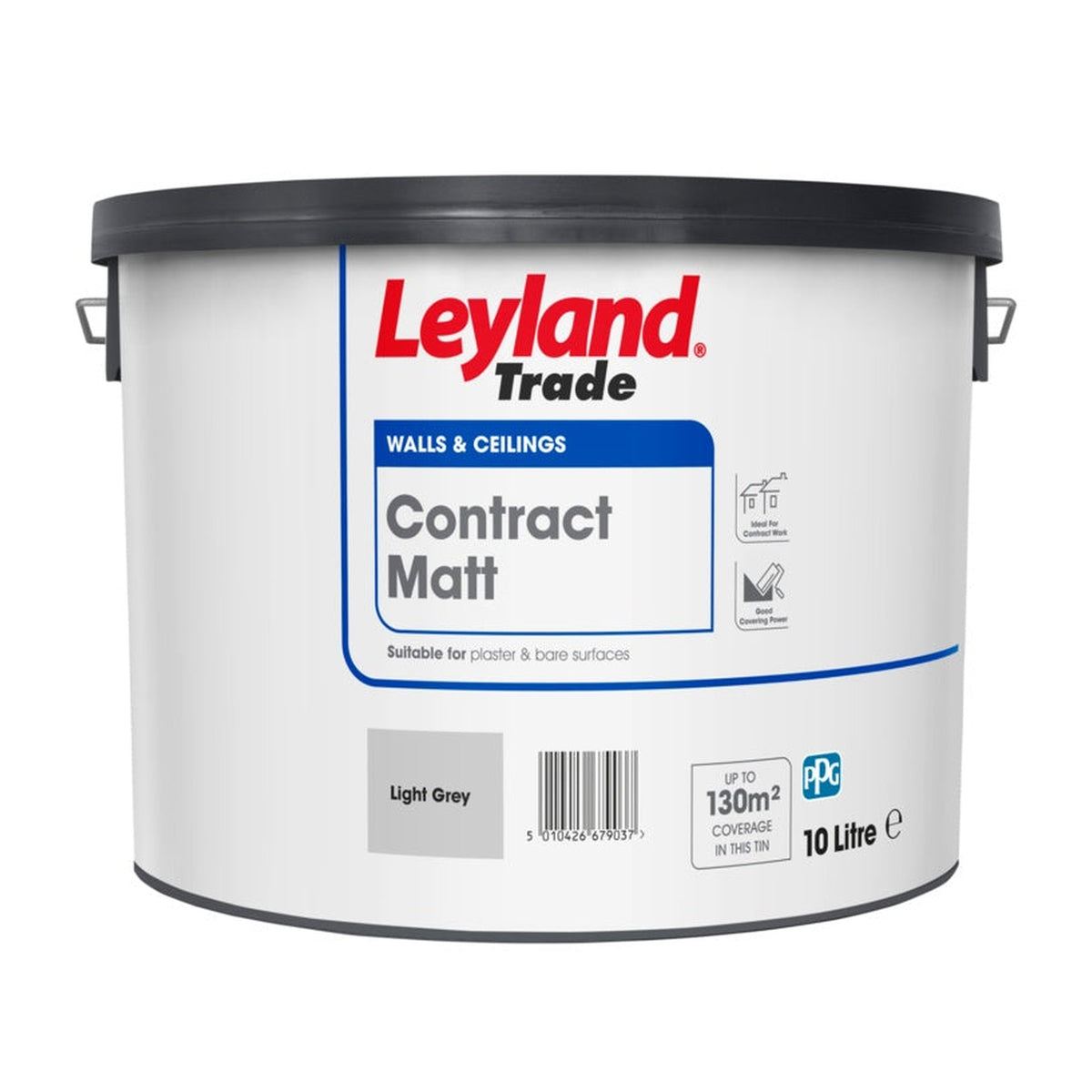 Leyland Trade Contract Matt 10L tin in Light Grey