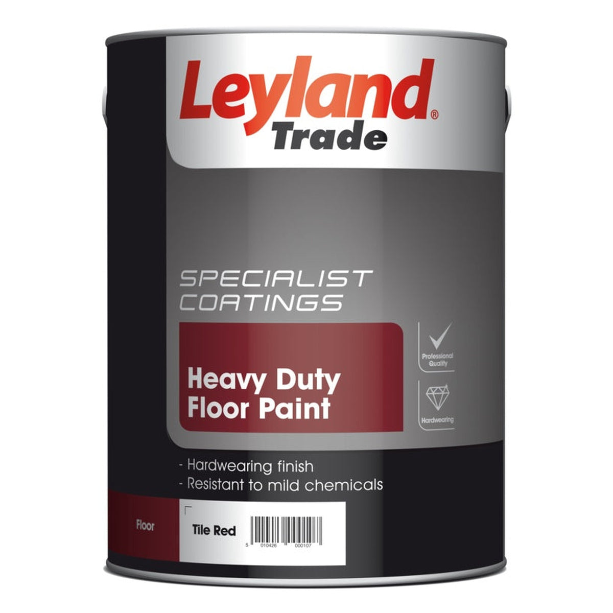 Leyland Trade Heavy Duty Floor Paint Tile Red 5L tin