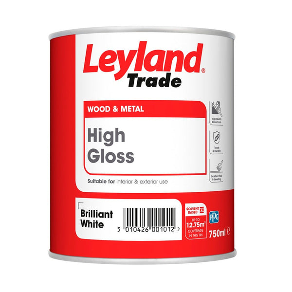 Leyland Trade High Gloss 750ml in Brilliant White