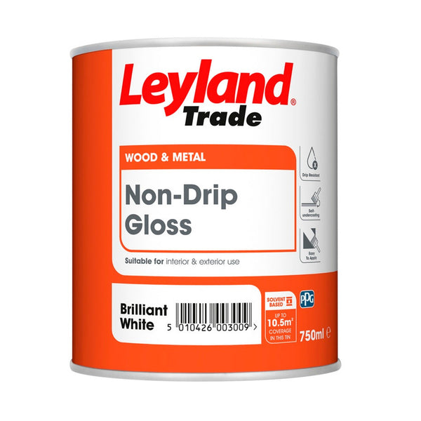 Leyland Trade Non Drip Gloss 750ml in Brilliant White
