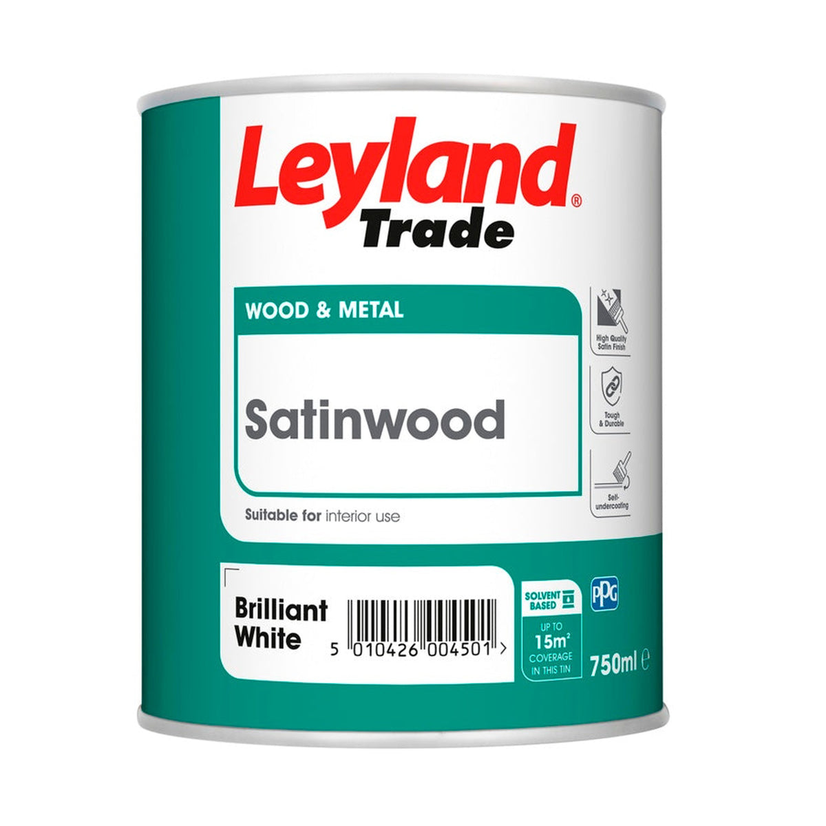 Leyland Trade Satinwood 750ml in Brilliant White