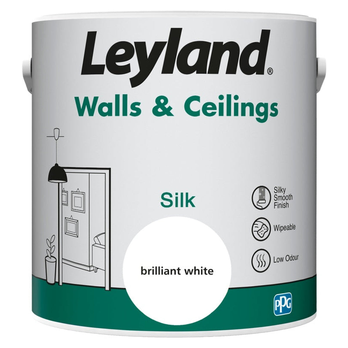 Leyland Walls & Ceilings Silk Emulsion 2.5L in Brilliant White