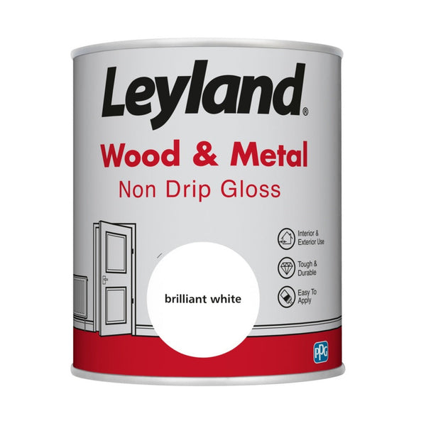 Leyland Wood & Metal Non Drip Gloss 750ml in Brilliant White