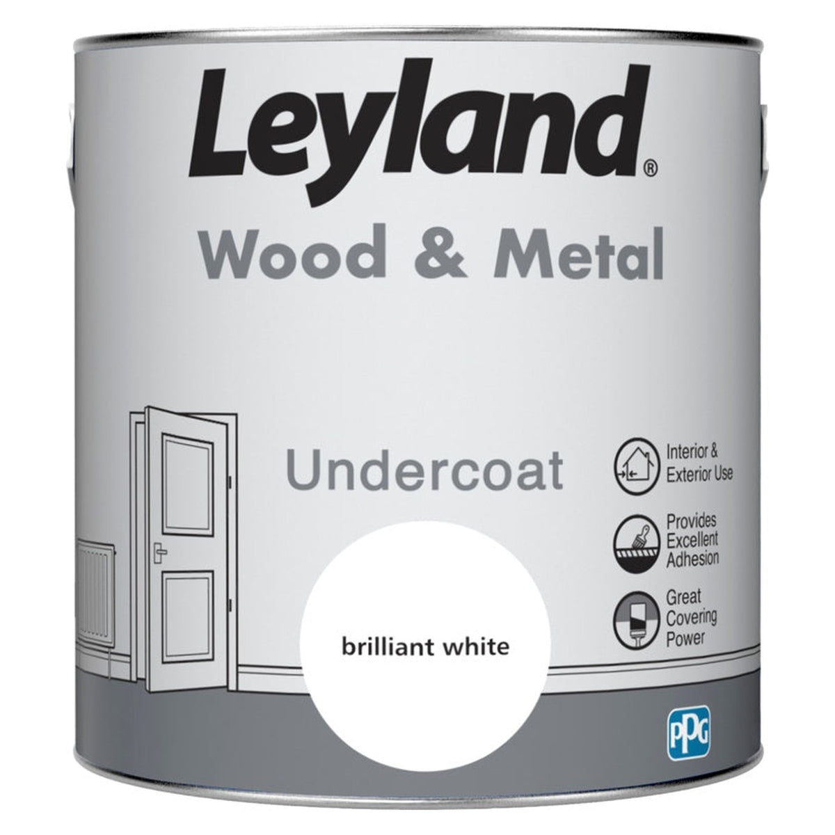 Leyland Wood & Metal Undercoat 2.5L tin in Brilliant White