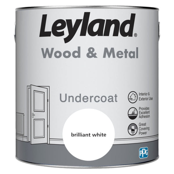 Leyland Wood & Metal Undercoat 2.5L tin in Brilliant White